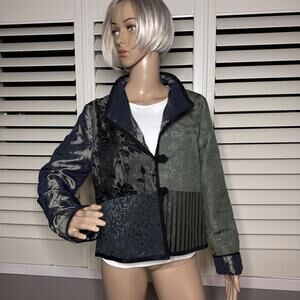 Mary Lynn O'Shea XS Jacket Handmade Tapestry Coat Blazer Green Designer